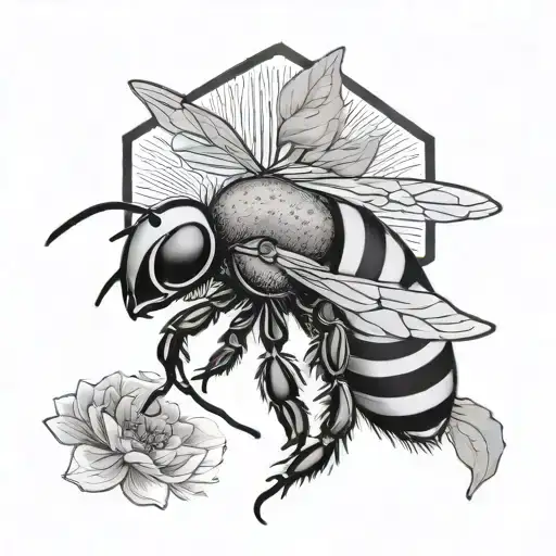 Minimalist Linework Bee