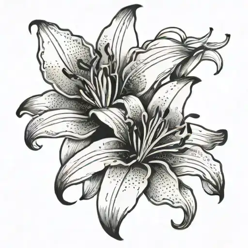 Simple Lily And Word Saudade