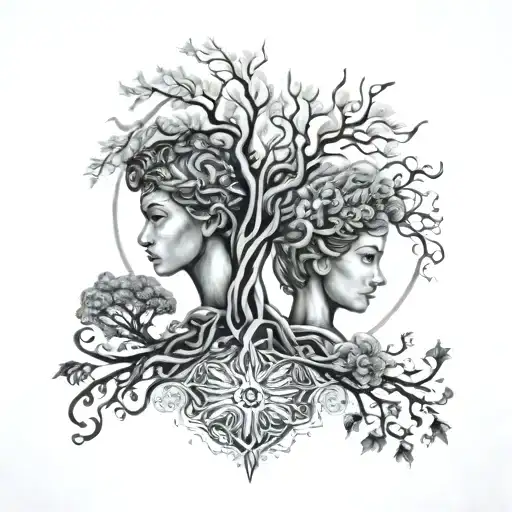 Aquarius And Virgo And Tree Of Life