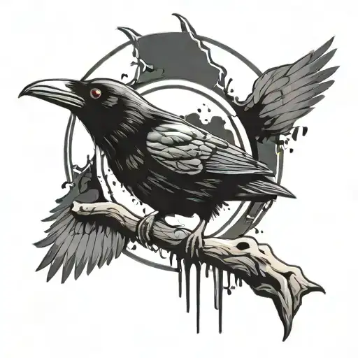 A Crow With Itachi Sharingan Bleeding