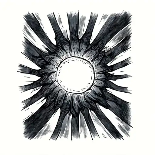 Light Sun With Uneven Rays Beaming