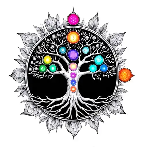 Tree Of Life With All 7 Chakras On My Arm