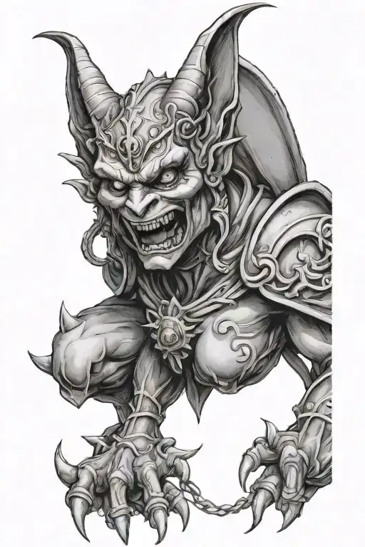 Demons And Angels Style Female Gargoyle Warrior