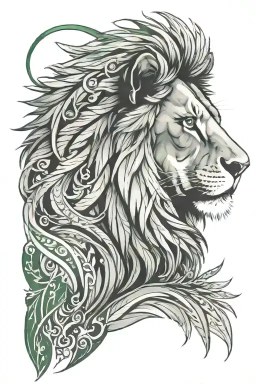Lion With Green Eyes