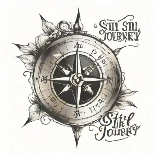 A Compass With The Quote 'Still Journey On'