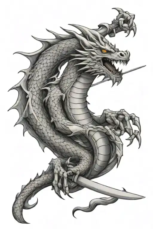 Dragon With Katana