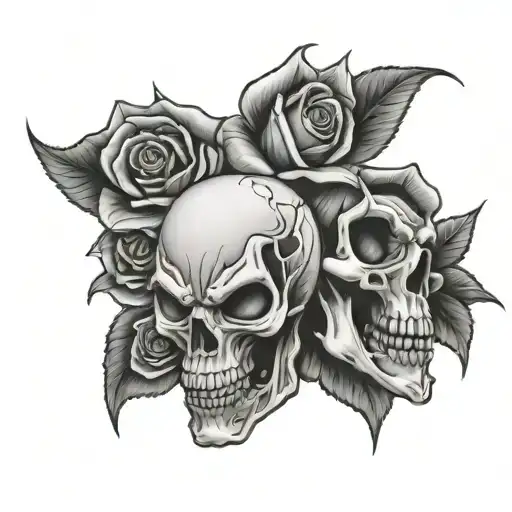 Alien Skull Roses Gothic