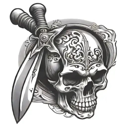 Skull An Knife Crossed