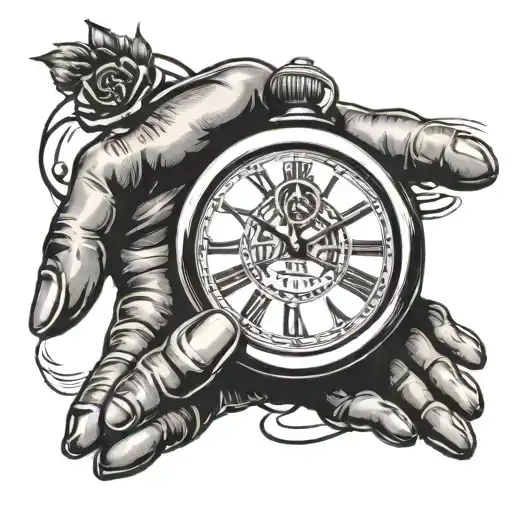 Hand Print With Clock With The Name Tripp