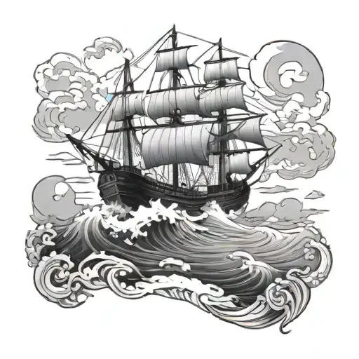 Large Ship On Calm Water Darken Most Of It No Background