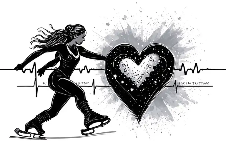 Ice Skater On Heartbeat Line