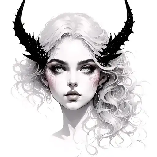 Beautiful Woman And A Demon