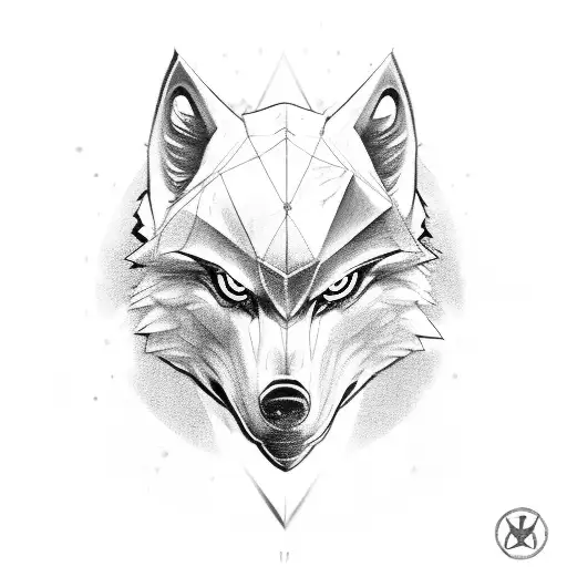 Lone Wolf With Sigma Symbol On Its Head