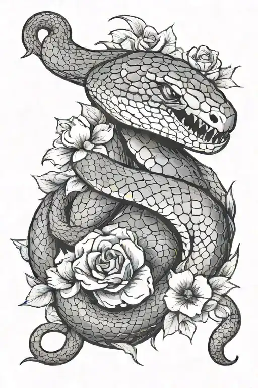 Snake With Flowers Female Rage