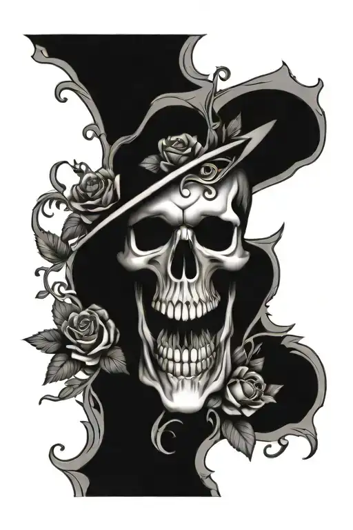 Skull And Western Floral Design