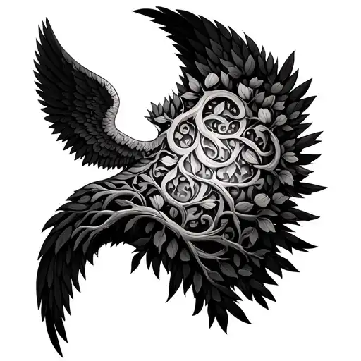 Tree Of Life With Angel Wings