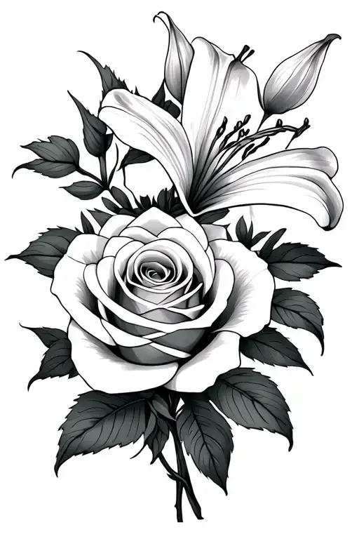 Lilly And Rose Bouquet