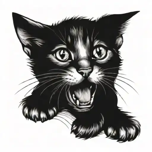 Cat Playing With Tongue Hanging