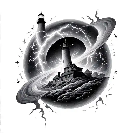 Lighthouse Black Hole Planet Lightning