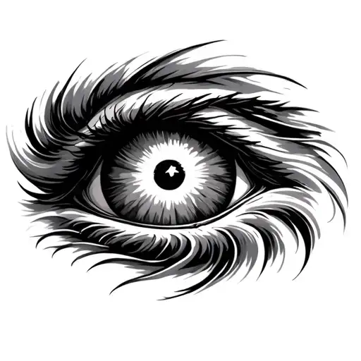 Large Hurricane With Eye Looking