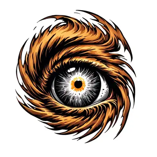 Large Cyclone Hurricane With Eye Looking