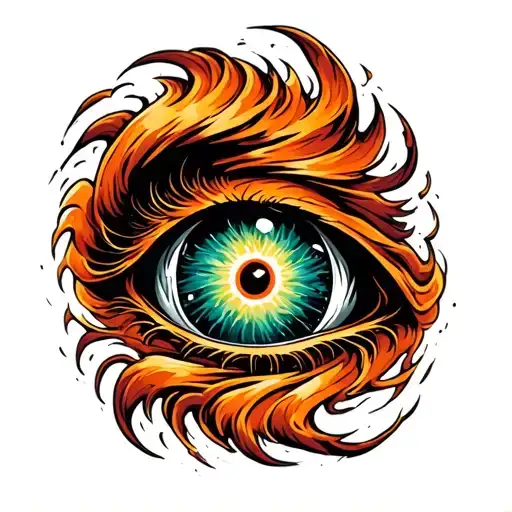 Large Cyclone Hurricane With Eye Looking