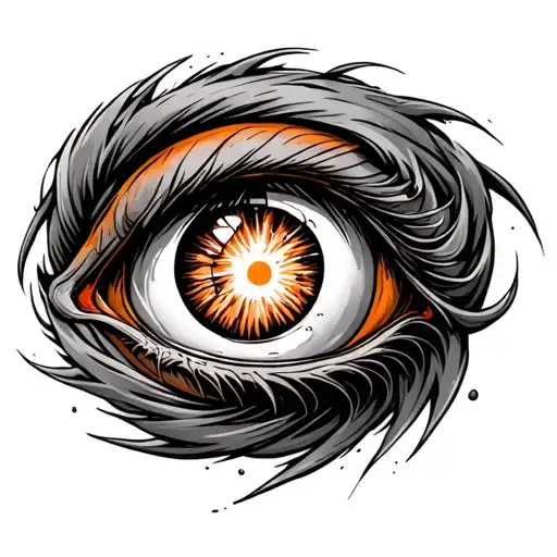 Large Cyclone Hurricane With Eye Looking