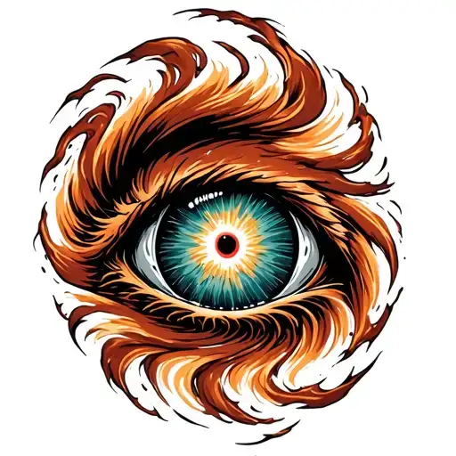 Large Cyclone Hurricane With Eye Looking