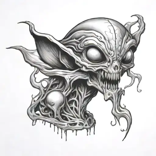 Spooky Alien Trippy With Ghost