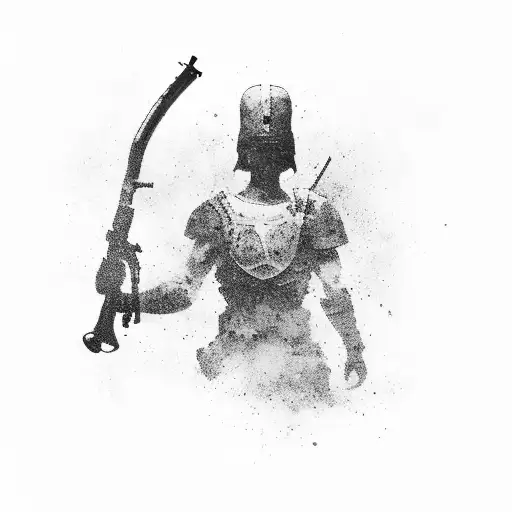 Warrior Silhouette Holding A Rifle