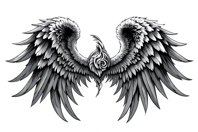 Angel Wings Polynesian Mixture Black Gray