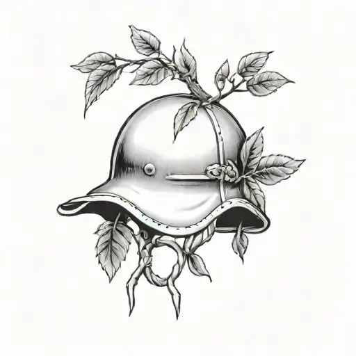 Word War 2 German Helmet Through Which A Tree Grew