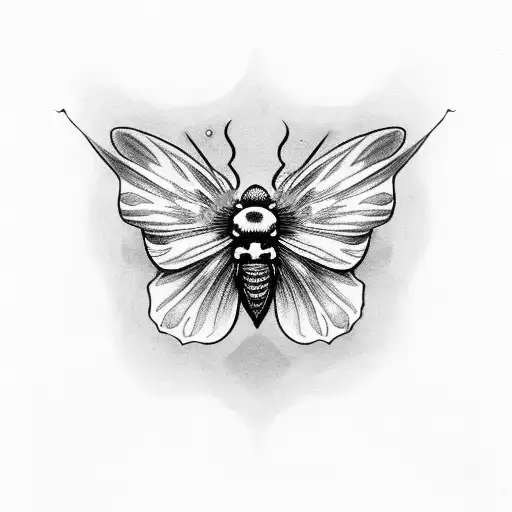 Death Moth With Violets