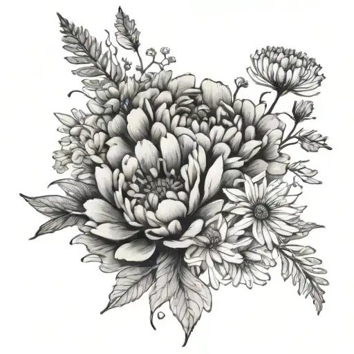 Peony Dandelion Wildflower Bouquet