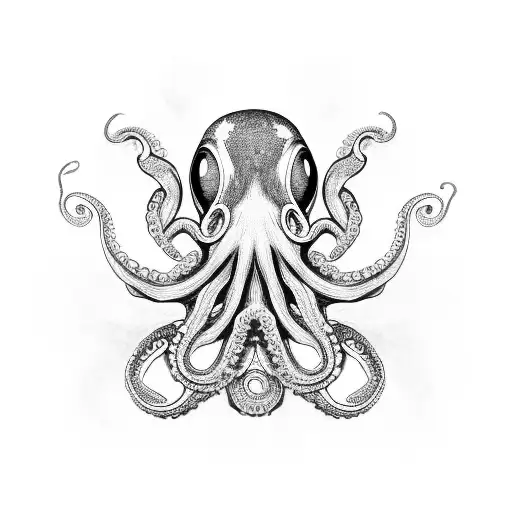 A Detailed Octopus With Its Arms Forming Intricate Patterns