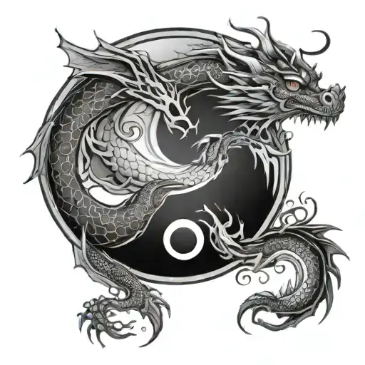 Dragon Yin Yang Symbol