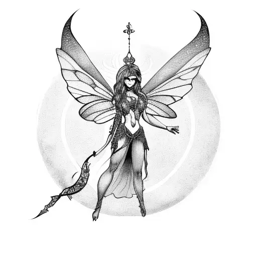 Fairy With The Symbol Of The Triple Moon