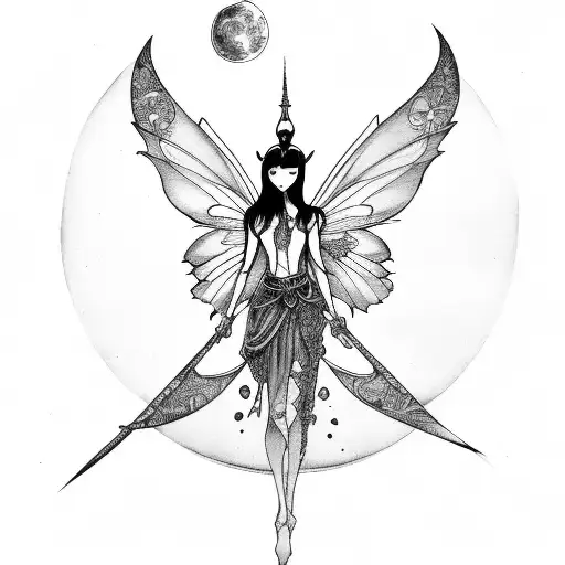 Fairy With The Symbol Of The Triple Moon