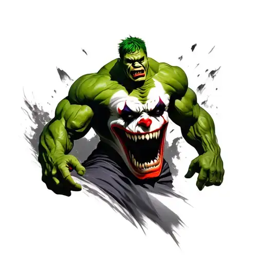 Green Hulk Joker Face