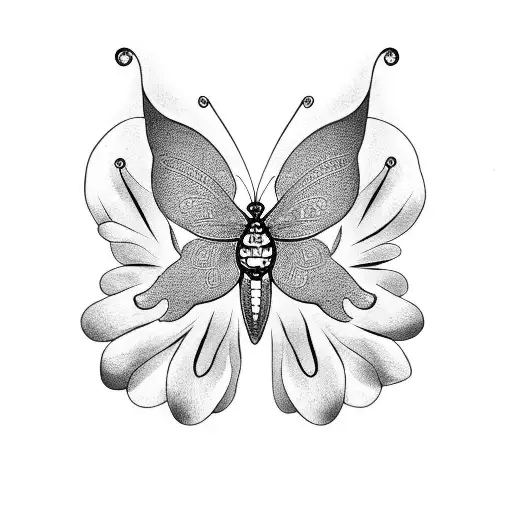 Butterfly With The Symbol Of The Triple Moon