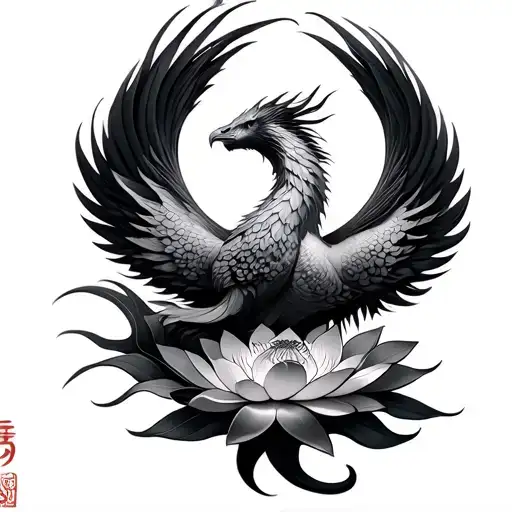 Phoenix Rising From Lotus