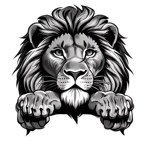 Lion Front Paws Crossed