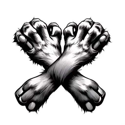 Front Paws Of Lion Crossed