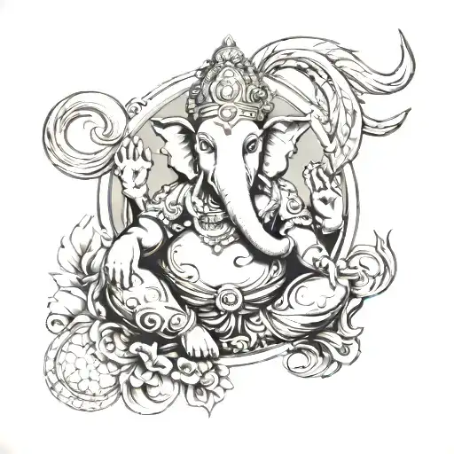 Capricorn Symbol And Ganesha
