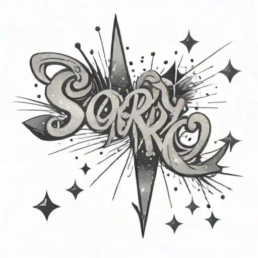 The Word Sorry With Sparkles