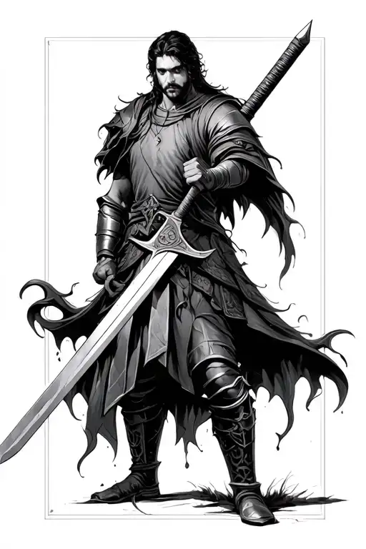 Keegan Knight Holding A Sword