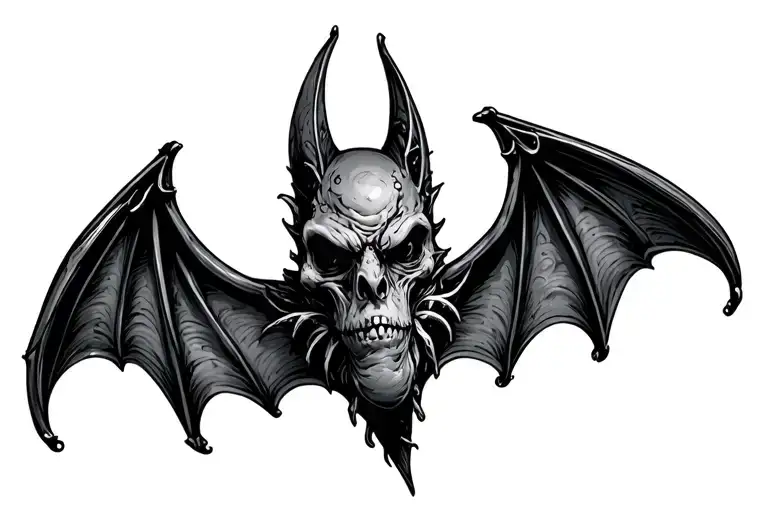 Gothic Bat Ring Finger Tattoo Design