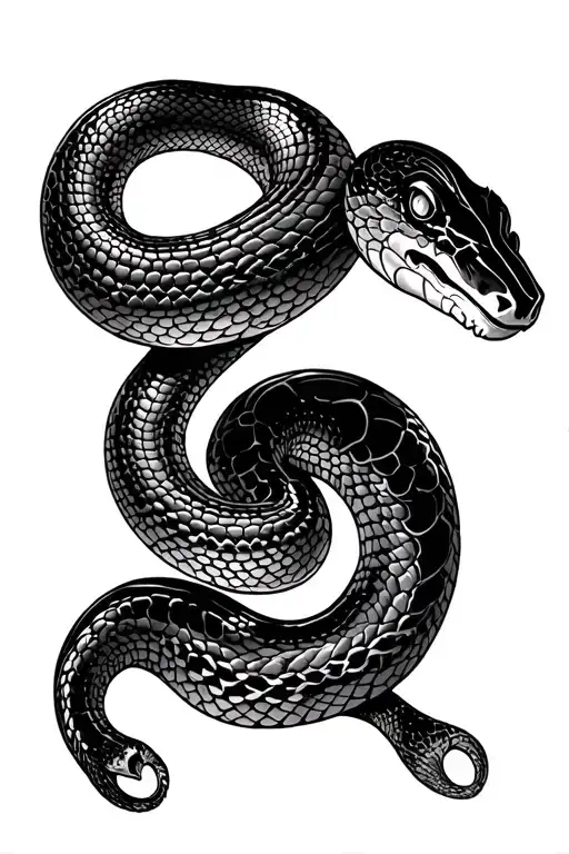 Snake In A Shadow Drawin Style