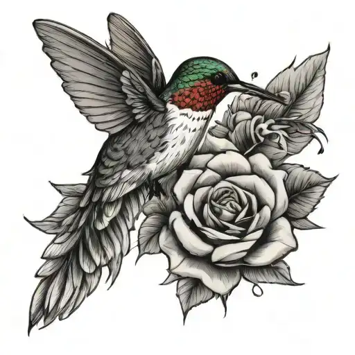 Hummingbird Roses Butterfly