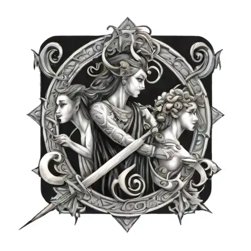 A Symbolic Representation Of Two Virgos And A Single Sagittarius